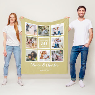 Parents Wedding Anniversary PHOTO Custom Branded Fleece Blanket