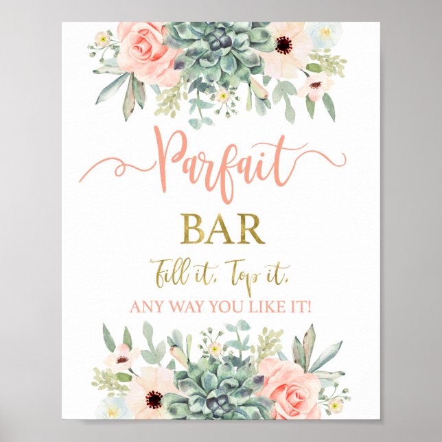 Parfait Bar succulents sign (Front)