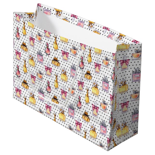 Parfum Bottle Pattern Large Gift Bag (Front Angled)