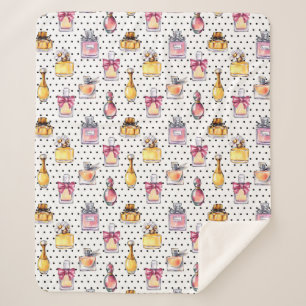 Parfum Bottle Pattern Sherpa Blanket