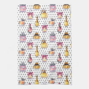 Parfum Bottle Pattern Tea Towel