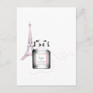 Parfum Bottle with Eiffel Tower and Rope Postcard