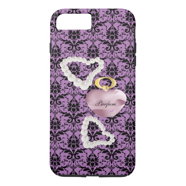 Parfum&Pearls Purple Damask iPhone7Plus Tough Case (Back)