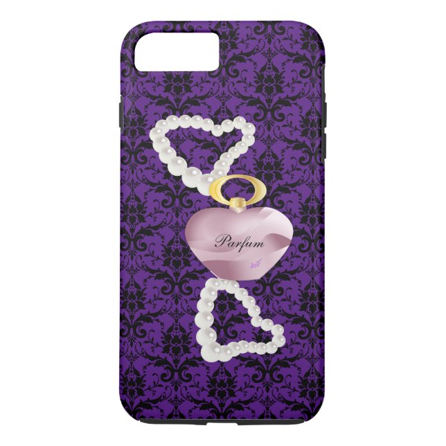 Parfum&Pearls Purple Damask iPhone7Plus Tough Case (Back)