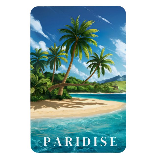 Paridise Tropical Beach  Magnet (Vertical)