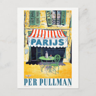 Parijs per Pullman Vintage Travel Poster Postcard