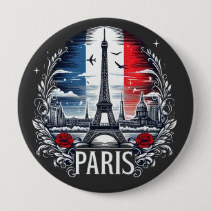 paris 10 cm round badge