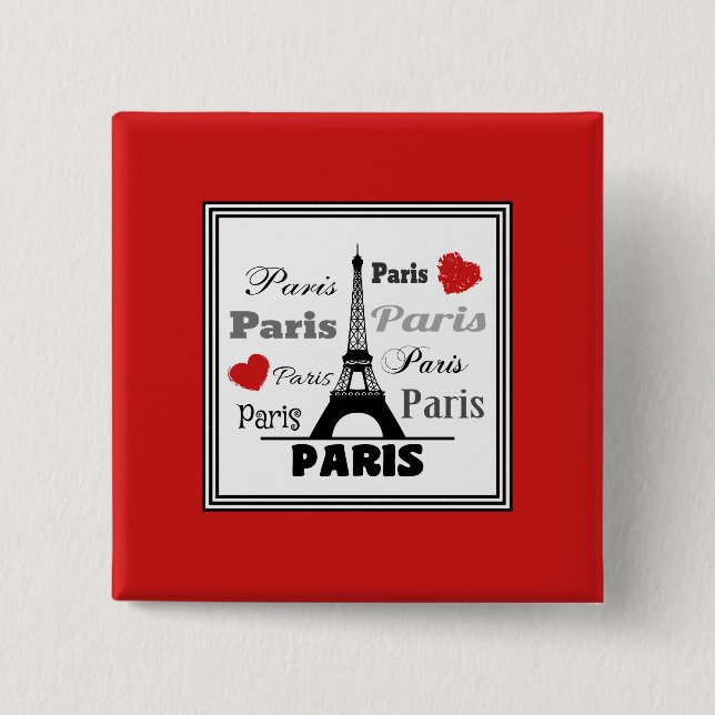 Paris 15 Cm Square Badge (Front)