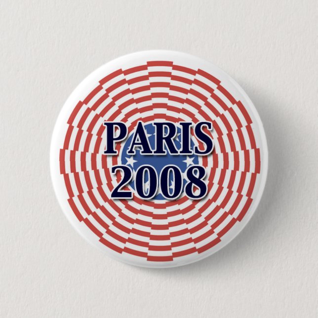 Paris 2008 6 cm round badge (Front)