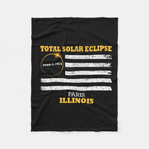 Paris 2024 Solar Eclipse 2024 040824 Eclipse Fleece Blanket