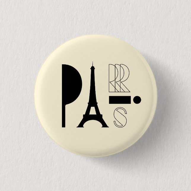 PARIS  3 CM ROUND BADGE (Front)