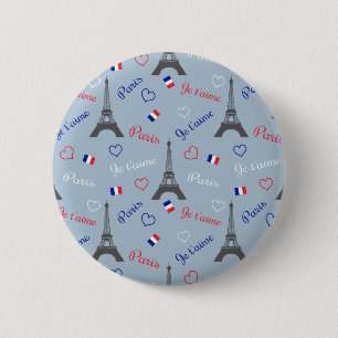 Paris 6 Cm Round Badge