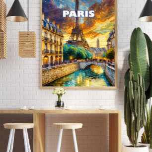 Paris, a city of light in the heart poster