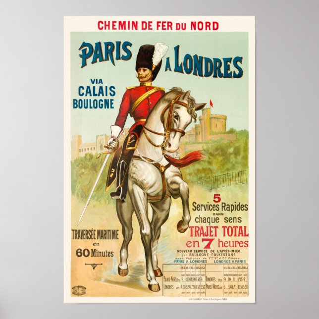Paris à Londres Vintage Poster 1890s (Front)