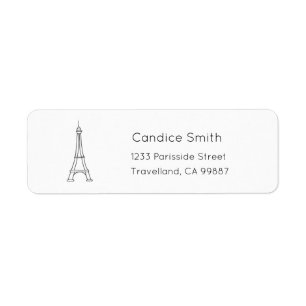 Paris Address Label, Travel Address Label