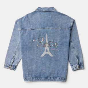 PARIS Amour with Eiffel Tower Denim Jacket