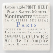 Paris and its landmarks stone coaster