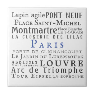 Paris and its landmarks tile
