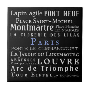 Paris and its landmarks tile
