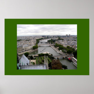 Paris and the Seine from Notre Dame Poster