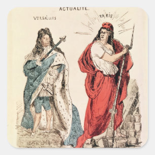 Paris and Versailles Glaring at Each Other, 1871 Square Sticker
