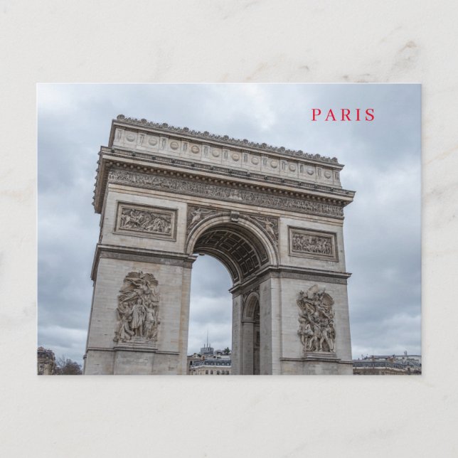 Paris Arc de Triomphe view postcard (Front)