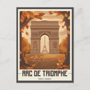 Paris Arc de Triomphe Vintage Postcard