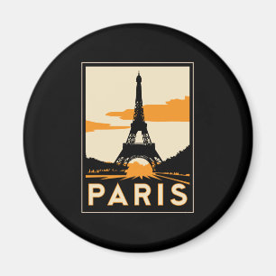 paris art deco retro travel poster magnet