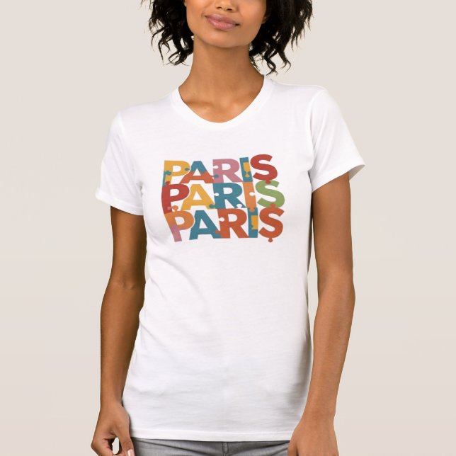 Paris: Artful Puzzle Typography 1 T-Shirt (Front)