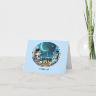 Paris at Night Card - Happy (Various Sizes)