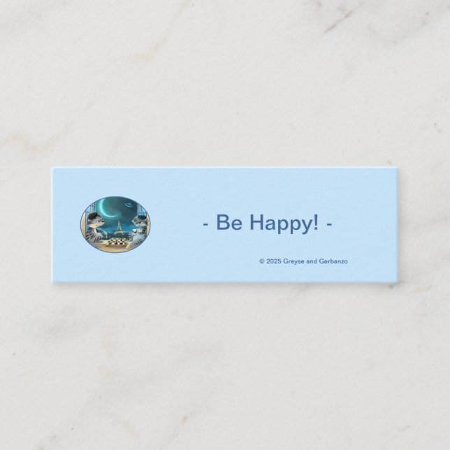 Paris at Night Horizontal Bookmarks (Bulk) - Happy Mini Business Card (Front)