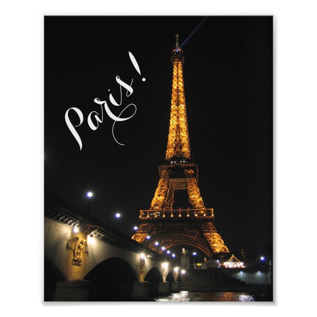 Paris at night photo print (Front)
