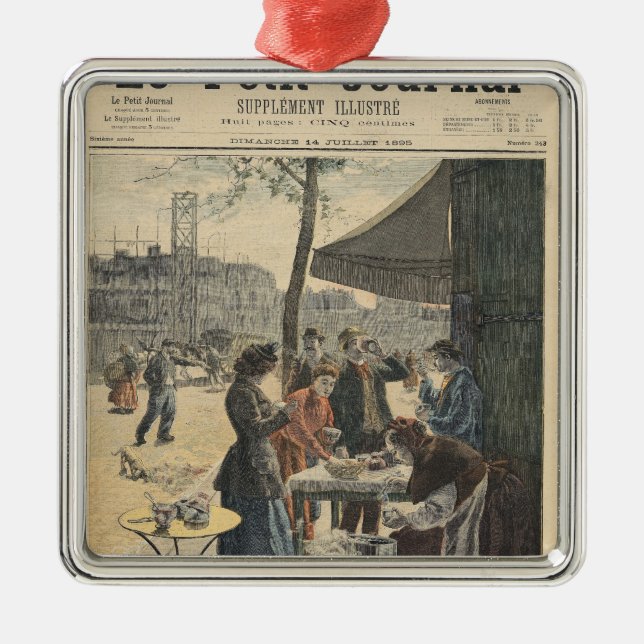 Paris at Six O'Clock in the Morning Metal Tree Decoration (Front)