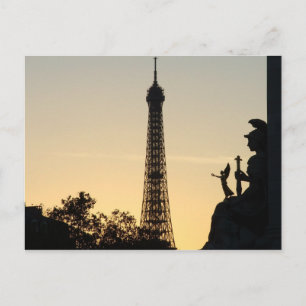 Paris at sunset postcard