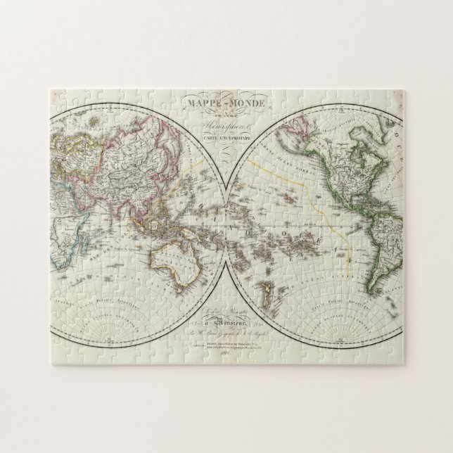 Paris Atlas Map Jigsaw Puzzle (Horizontal)
