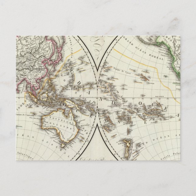 Paris Atlas Map Postcard (Front)