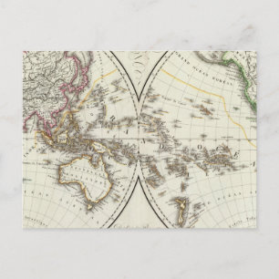 Paris Atlas Map Postcard