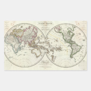 Paris Atlas Map Rectangular Sticker