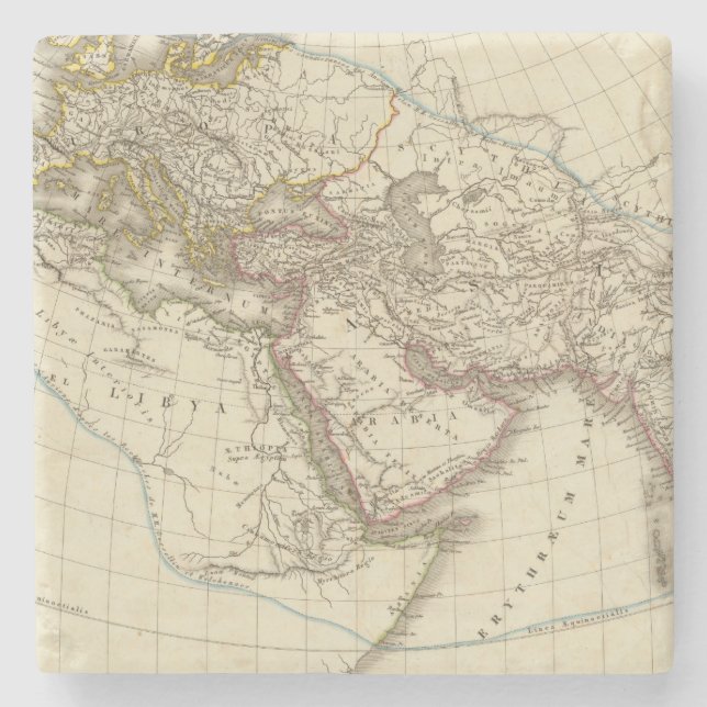 Paris atlas map stone coaster (Front)