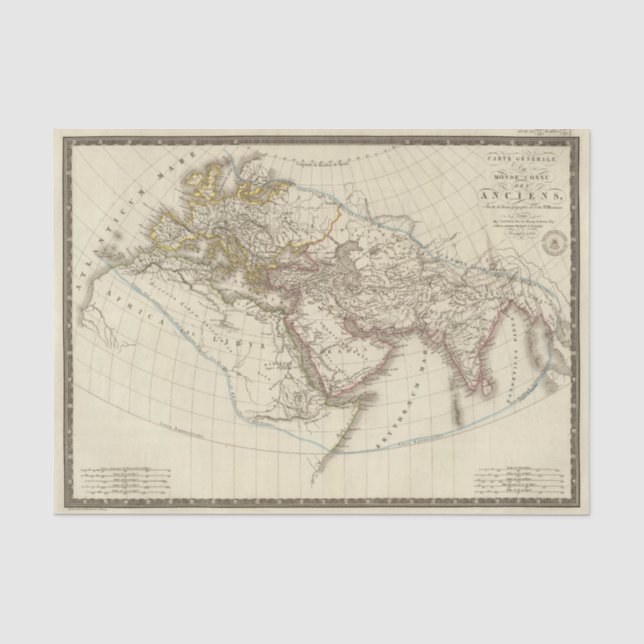 Paris atlas map tissue paper (Front)