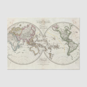 Paris Atlas Map Tissue Paper