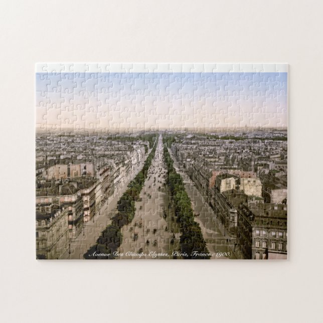 Paris Avenue Des Champs Elysses, France c1900 Jigsaw Puzzle (Horizontal)