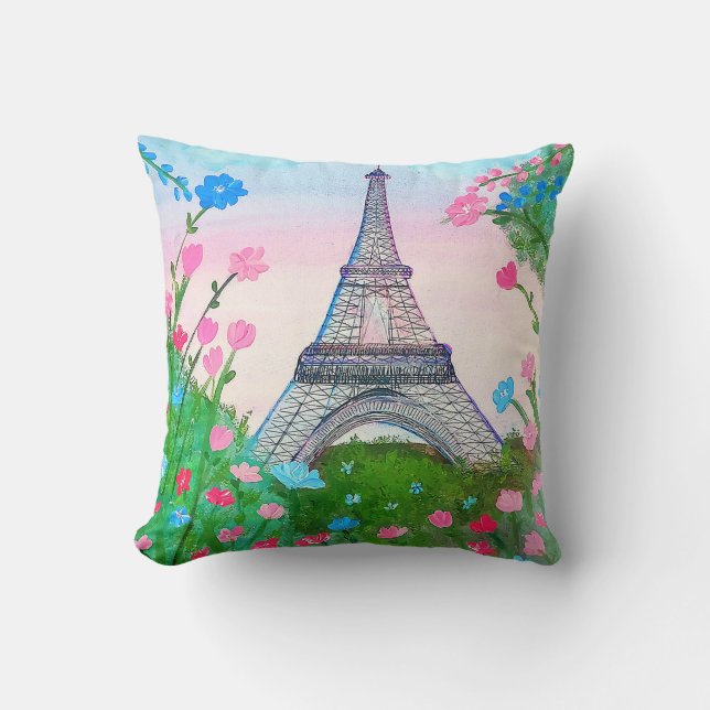 Paris azul y rosa cushion (Front)