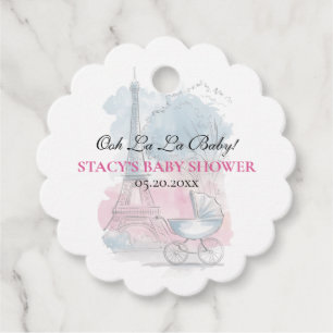 Paris Baby Shower Eiffel Tower Gender Neutral Favour Tags
