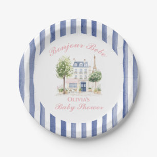 Paris Baby Shower Parisian Cafe Tea Party Paper Plate