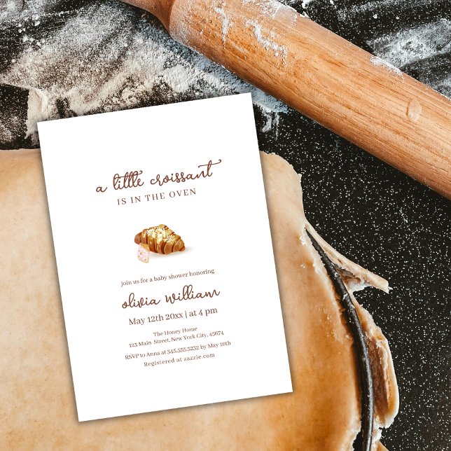 Paris Bakery Pastry Croissant Baby Shower Invitation (Paris Bakery Pastry Croissant Baby Shower Invitation)