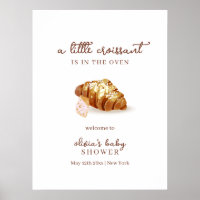 Paris Bakery Pastry Croissant Baby Shower Welcome