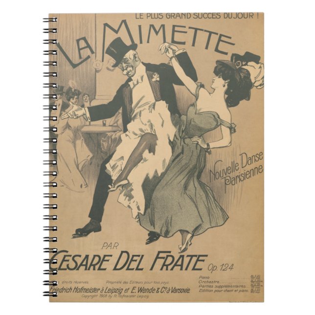 Paris Ballroom Musette Dance Vintage Belle Epoch Notebook (Front)
