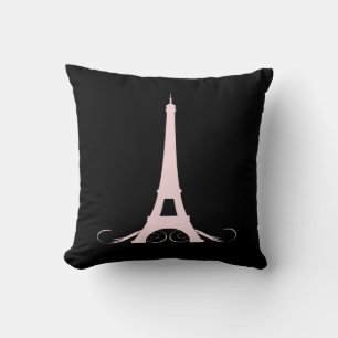 Paris Black and Pink Eiffel Tower Cushion