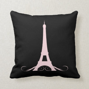 Paris Black and Pink Eiffel Tower Cushion